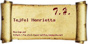 Tejfel Henrietta névjegykártya